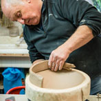 John Higgins at work in his studio 2018